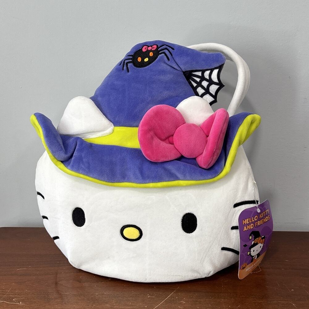 Sanrio hello kitty Witch plush Halloween trick or treat pail bucket New
